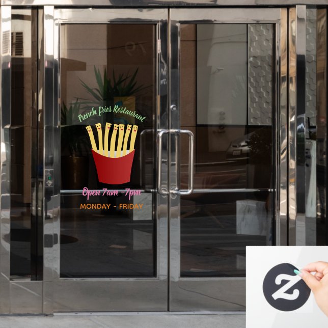 Cute kawaii fries fast food cartoon (Office Door)