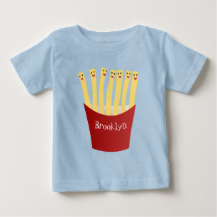 Cute kawaii fries fast food cartoon illustration baby T-Shirt