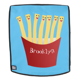 Cute kawaii fries fast food cartoon illustration backpack