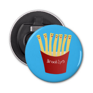 Cute kawaii fries fast food cartoon illustration bottle opener