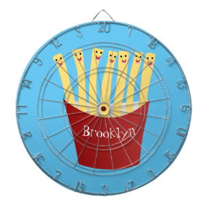 Cute kawaii fries fast food cartoon illustration dartboard