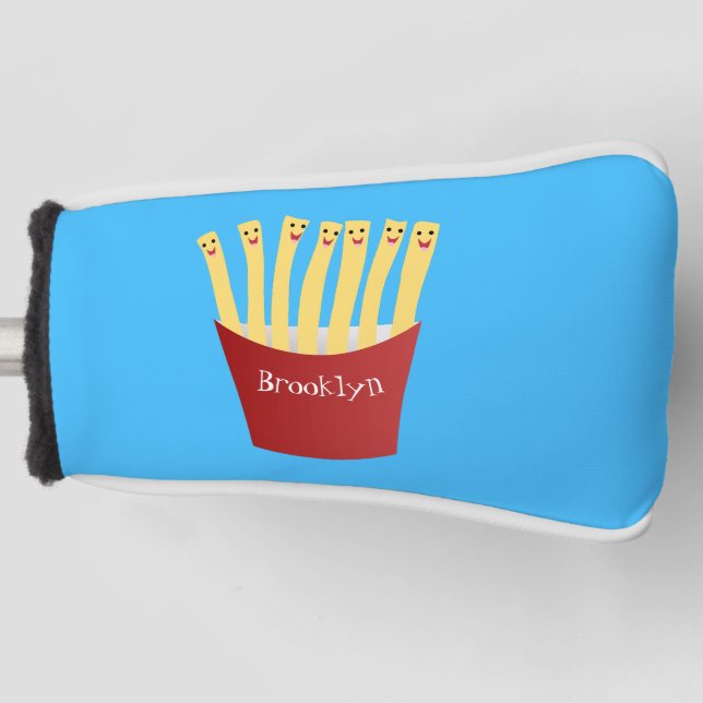 Cute kawaii fries fast food cartoon illustration golf head cover (Front)