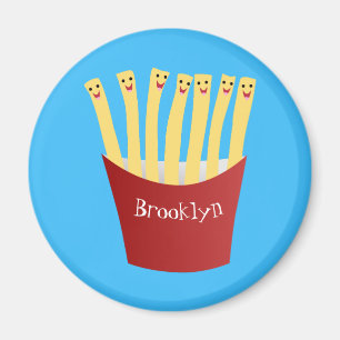 Cute kawaii fries fast food cartoon illustration magnet