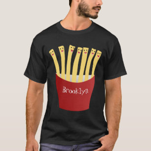 Cute kawaii fries fast food cartoon illustration T-Shirt