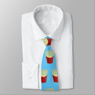 Cute kawaii fries fast food cartoon illustration tie