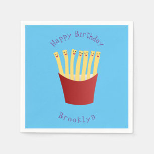 Cute kawaii fries fast food cartoon napkin