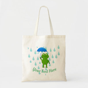 Cute Kawaii Frog and Rain Tote Bag