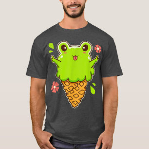 Cute Kawaii Frog Ice Cream Cottagecore Frog T-Shirt