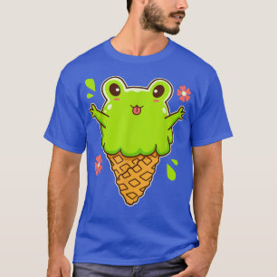 Cute Kawaii Frog Ice Cream Cottagecore Frog T-Shirt