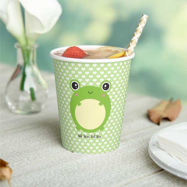 Cute Kawaii Frog Personalised  Paper Cups (Insitu)