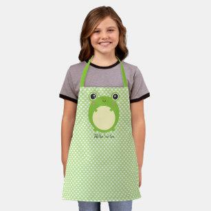 Cute Kawaii Frog with Personalised Text and Photo Apron