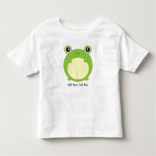 Cute Kawaii Frog with Personalised Text and Photo Toddler T-Shirt