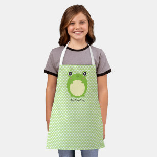 Cute Kawaii Frog with Personalised Text  Apron
