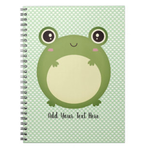 Cute Kawaii Frog with Personalised Text  Notebook