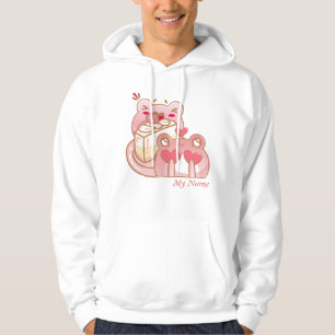 Cute Kawaii Frogs Eating Strawberry Cake Hoodie