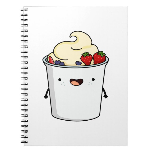 Cute Kawaii Fruit Yogurt Notebook (Front)