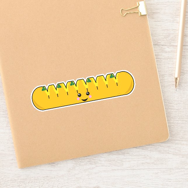 Cute Kawaii Garlic Bread Cartoon Character (Notebook)