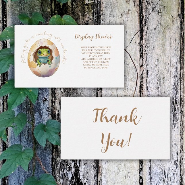 Cute Kawaii Gecko Lizard Egg Baby Shower Enclosure Card (Creator Uploaded)