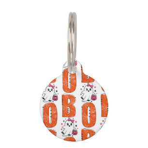 Cute Kawaii Ghost “Boo” Halloween Design Pet Tag