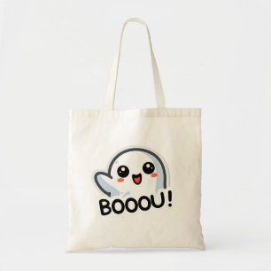Cute Kawaii Ghost “BOOOU!” Tote Bag