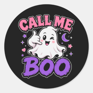 Cute Kawaii Ghost Classic Round Sticker