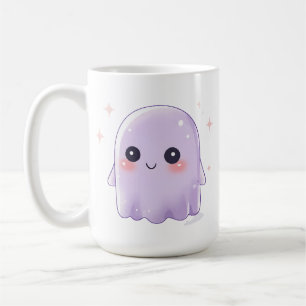 Cute Kawaii Ghost Coffee Mug   Cozy Halloween Cup