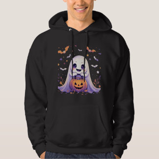 Cute Kawaii Ghost Halloween Illustration T-Shirt Hoodie