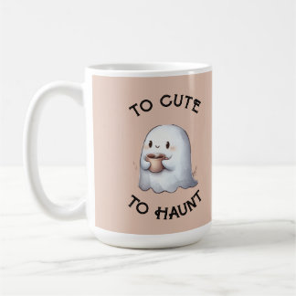 Cute Kawaii Ghost Holding Coffee Watercolor  Mug
