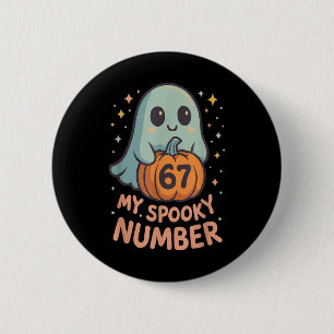 Cute Kawaii Ghost Pumpkin 67 Meme Funny Math Hallo 6 Cm Round Badge