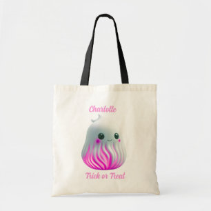 Cute Kawaii Ghost Trick or Treat Tote Bag