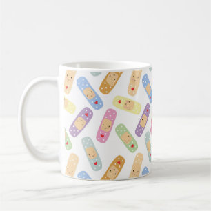 Cute Kawaii Gift for Nurse Rainbow Plaster Coffee Mug