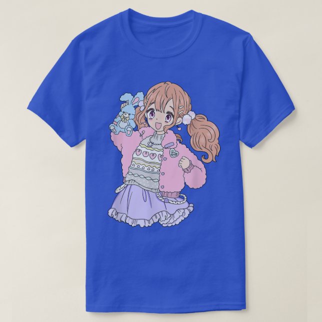 Cute Kawaii Girl  90s Pastel Bunny Girly Kidcore A T-Shirt (Design Front)