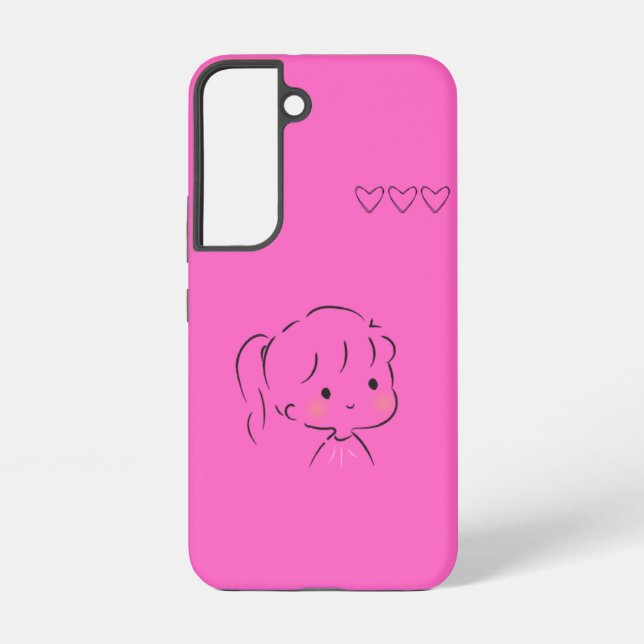 Cute Kawaii Girl Samsung S22 Case – Pastel Anime S (Back)