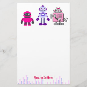 Cute & Kawaii Girl's Pink Cyborgs Robot Stationery