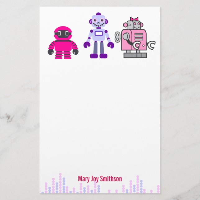 Cute & Kawaii Girl's Pink Cyborgs Robot Stationery (Front)
