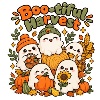 Cute Kawaii Golden Ghost Pumpkin Patch Harvest Sweatshirt