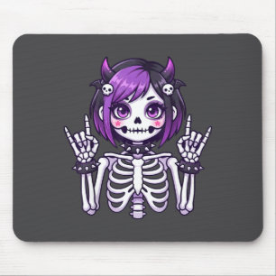 Cute Kawaii Goth Girl Skeleton Punk-goth Alternati Mouse Pad