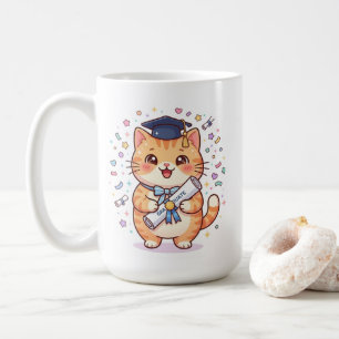Cute Kawaii Graduation Cat Coffee Mug