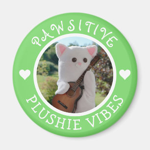Cute Kawaii Green Pawsitive Plushie Vibes Photo Magnet