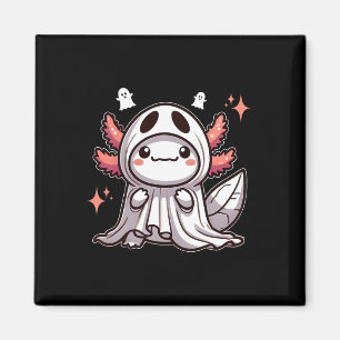 Cute Kawaii Halloween Ghost Axolotl Magnet