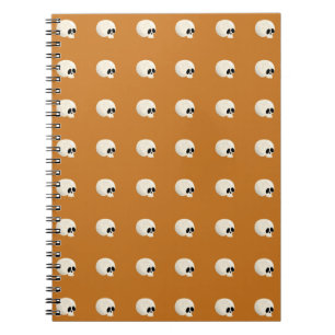 Cute Kawaii Halloween Skull Polka Dots orange Notebook