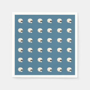 Cute Kawaii Halloween Skull Polka Dots pale blue Napkin