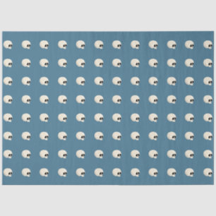 Cute Kawaii Halloween Skull Polka Dots pale blue Tissue Paper