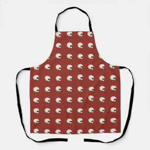 Cute Kawaii Halloween Skull Polka Dots red Apron