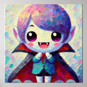 Cute Kawaii Halloween Vampire Poster