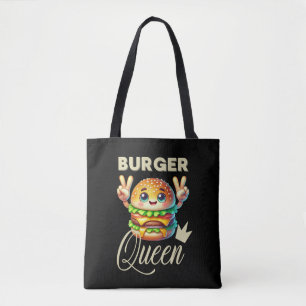 Cute Kawaii Hamburger  Tote Bag