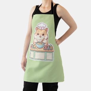 Cute Kawaii Hamster Chef Baking Cupcakes Pastel  Apron