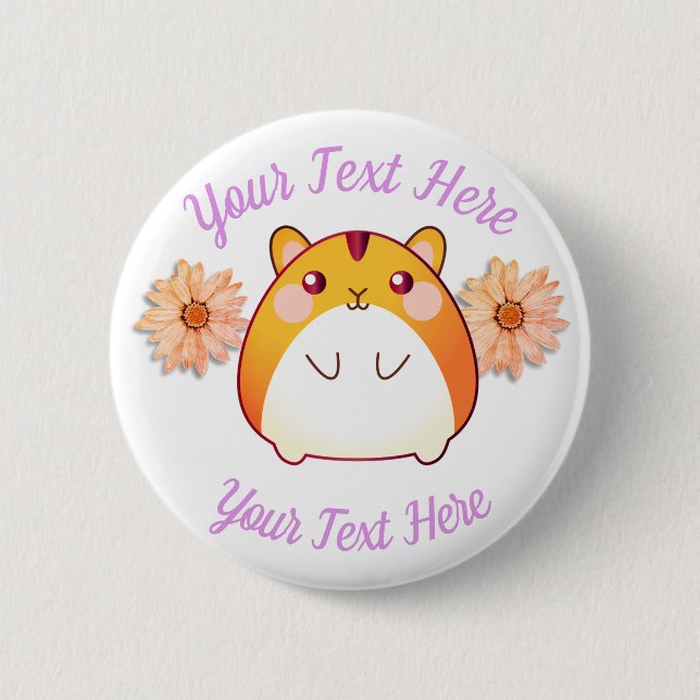 Cute Kawaii Hamster Custom 6 Cm Round Badge (Front)