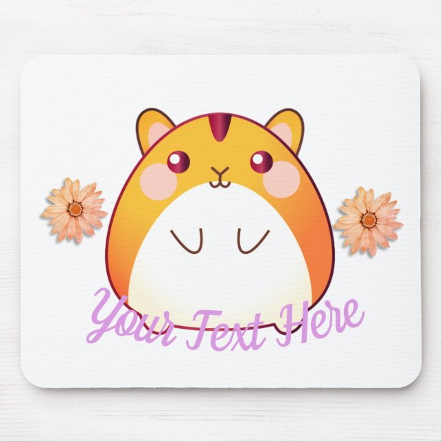 Cute Kawaii Hamster Custom Mouse Pad (Front)