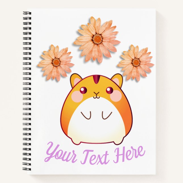 Cute Kawaii Hamster Custom Notebook (Front)